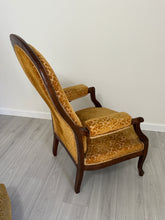 Load image into Gallery viewer, 19th Century Recliner with Velvety Damask Upholstery with Footstool
