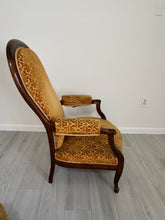 Load image into Gallery viewer, 19th Century Recliner with Velvety Damask Upholstery with Footstool
