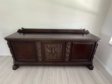 Load image into Gallery viewer, Victorian Carved Walnut Clawfoot Buffet Sideboard Credenza - Zipfel Furniture

