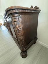 Load image into Gallery viewer, Victorian Carved Walnut Clawfoot Buffet Sideboard Credenza - Zipfel Furniture
