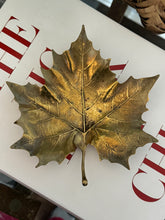 Load image into Gallery viewer, Vintage Brass Fall Leaf Plate by Phelps Dodge Brass Co.
