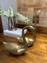 Load image into Gallery viewer, Vintage Large/XL Brass Swans - Set of Two
