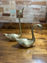 Load image into Gallery viewer, Vintage Large/XL Brass Swans - Set of Two
