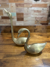 Load image into Gallery viewer, Vintage Large/XL Brass Swans - Set of Two
