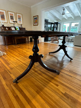 Load image into Gallery viewer, Old Colony Furniture Mahogany Pedestal Table with 8 Carved Sheaf Chairs - Sold as a Set
