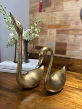 Load image into Gallery viewer, Vintage Large/XL Brass Swans - Set of Two
