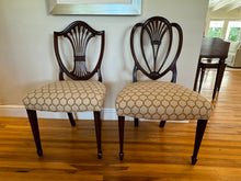 Load image into Gallery viewer, Old Colony Furniture Mahogany Pedestal Table with 8 Carved Sheaf Chairs - Sold as a Set
