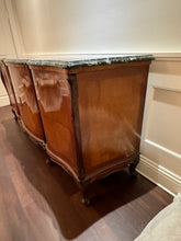 Load image into Gallery viewer, Antique French Louis XV Style Marble Top Marquetry Credenza/Sideboard/Buffet
