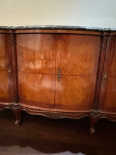 Load image into Gallery viewer, Antique French Louis XV Style Marble Top Marquetry Credenza/Sideboard/Buffet
