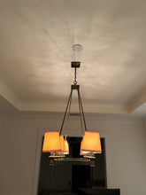 Load image into Gallery viewer, Contemporary Ten-Light Chandelier with Bronze Frame
