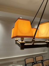 Load image into Gallery viewer, Contemporary Ten-Light Chandelier with Bronze Frame
