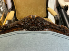 Load image into Gallery viewer, Antique Louis XV Style Carved Walnut Upholstered Arm Chairs - Set of Two
