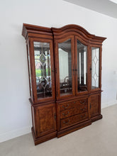 Load image into Gallery viewer, Thomasville Vintage Burlwood Breakfront China Cabinet
