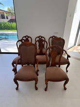 Load image into Gallery viewer, Thomasville Vintage British Gentry Burl Oak Dining Chairs - Set of 8
