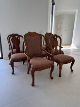 Load image into Gallery viewer, Thomasville Vintage British Gentry Burl Oak Dining Chairs - Set of 8

