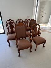 Load image into Gallery viewer, Thomasville Vintage British Gentry Burl Oak Dining Chairs - Set of 8
