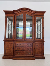Load image into Gallery viewer, Thomasville Vintage Burlwood Breakfront China Cabinet
