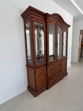 Load image into Gallery viewer, Thomasville Vintage Burlwood Breakfront China Cabinet
