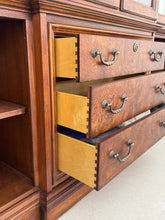 Load image into Gallery viewer, Thomasville Vintage Burlwood Breakfront China Cabinet
