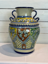 Load image into Gallery viewer, Vintage Mexican Talavera Planter Pot Vase Urn with Handles - Tall Size
