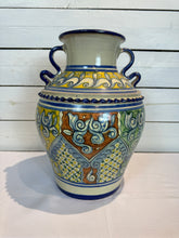 Load image into Gallery viewer, Vintage Mexican Talavera Planter Pot Vase Urn with Handles - Tall Size
