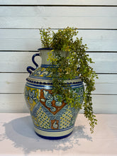 Load image into Gallery viewer, Vintage Mexican Talavera Planter Pot Vase Urn with Handles - Tall Size
