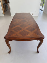 Load image into Gallery viewer, Thomasville Burl Oak British Gentry Collection Dining Table with Two Extension Leaves
