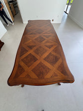 Load image into Gallery viewer, Thomasville Burl Oak British Gentry Collection Dining Table with Two Extension Leaves
