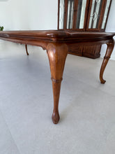 Load image into Gallery viewer, Thomasville Burl Oak British Gentry Collection Dining Table with Two Extension Leaves
