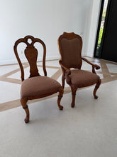 Load image into Gallery viewer, Thomasville Vintage British Gentry Burl Oak Dining Chairs - Set of 8
