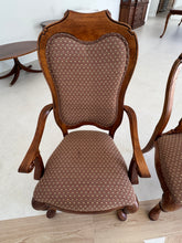Load image into Gallery viewer, Thomasville Vintage British Gentry Burl Oak Dining Chairs - Set of 8
