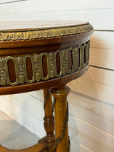 Load image into Gallery viewer, Bronze Ormolu Mounted Oval Marquetry End, Side or Accent Table
