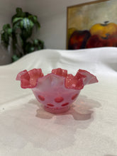 Load image into Gallery viewer, Vintage Fenton Cranberry Coin Dot Ruffle Edge Candy Dish Bowl
