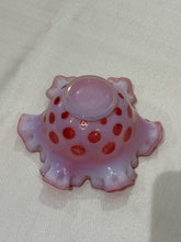 Load image into Gallery viewer, Vintage Fenton Cranberry Coin Dot Ruffle Edge Candy Dish Bowl
