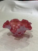 Load image into Gallery viewer, Vintage Fenton Cranberry Coin Dot Ruffle Edge Candy Dish Bowl
