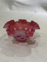 Load image into Gallery viewer, Vintage Fenton Cranberry Coin Dot Ruffle Edge Candy Dish Bowl
