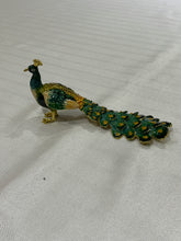 Load image into Gallery viewer, Bedazzled Peacock Trinket Box
