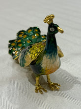 Load image into Gallery viewer, Bedazzled Peacock Trinket Box
