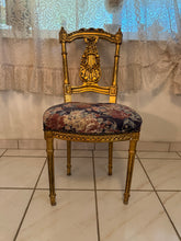 Load image into Gallery viewer, Antique French Louis XIV Gold Leaf Side Accent Harp Small Chair
