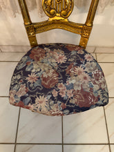 Load image into Gallery viewer, Antique French Louis XIV Gold Leaf Side Accent Harp Small Chair
