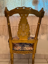 Load image into Gallery viewer, Antique French Louis XIV Gold Leaf Side Accent Harp Small Chair
