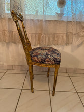 Load image into Gallery viewer, Antique French Louis XIV Gold Leaf Side Accent Harp Small Chair
