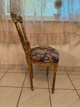 Load image into Gallery viewer, Antique French Louis XIV Gold Leaf Side Accent Harp Small Chair
