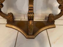 Load image into Gallery viewer, Antique Marble Top Demilune Accent Table
