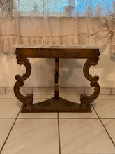 Load image into Gallery viewer, Antique Marble Top Demilune Accent Table
