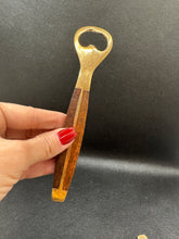 Load image into Gallery viewer, Vintage Brass Bar Set with Wood Handles, Bottle Opener and Ice Pick, Set of 2
