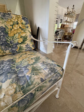 Load image into Gallery viewer, 1970s Palm Beach Regency Wrought Iron Patio Set - Sofa and 2 Arm Chairs
