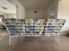 Load image into Gallery viewer, 1970s Palm Beach Regency Wrought Iron Patio Set - Sofa and 2 Arm Chairs
