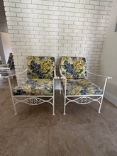 Load image into Gallery viewer, 1970s Palm Beach Regency Wrought Iron Patio Set - Sofa and 2 Arm Chairs
