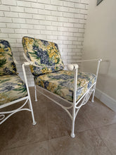 Load image into Gallery viewer, 1970s Palm Beach Regency Wrought Iron Patio Set - Sofa and 2 Arm Chairs
